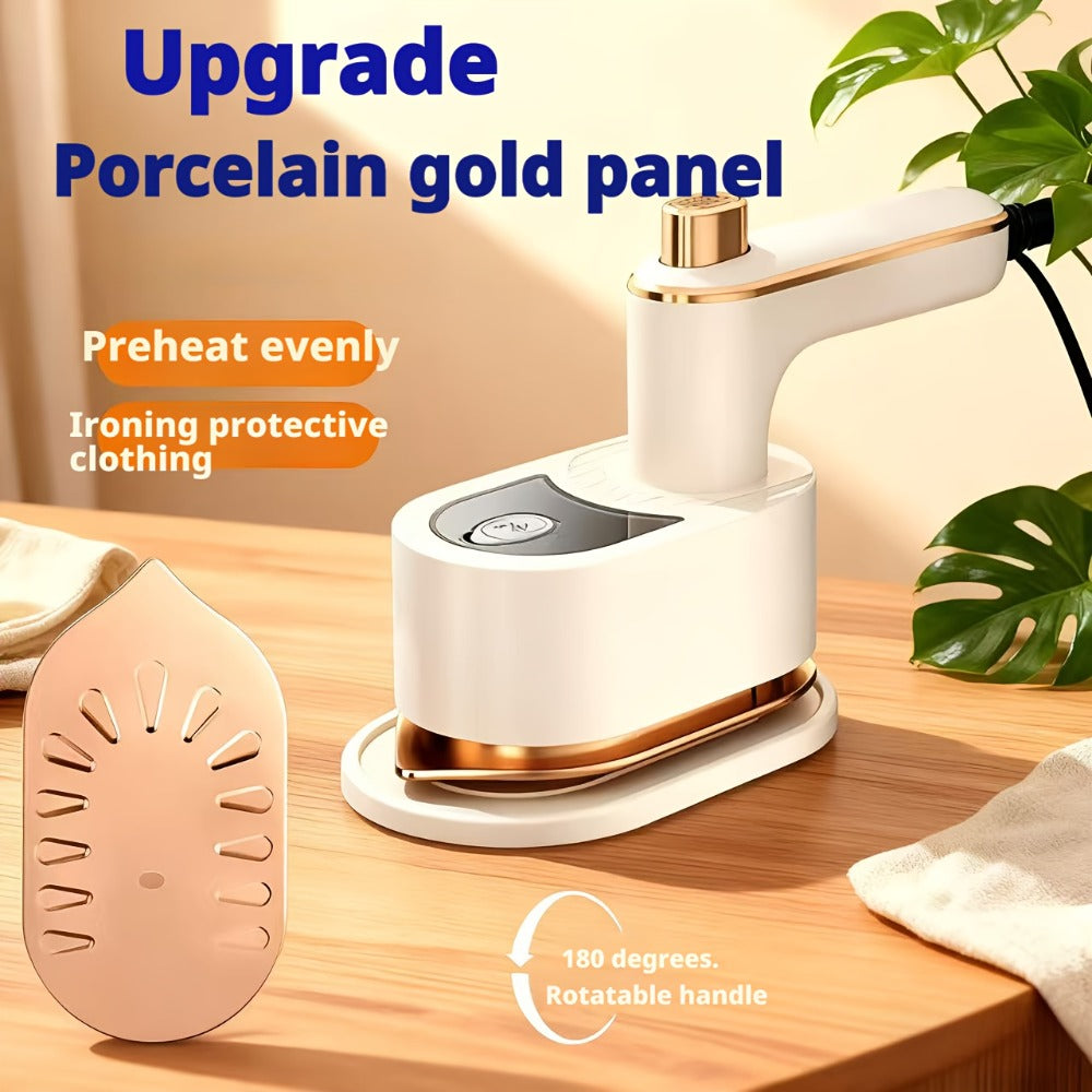 Mini Portable Folding Travel Iron ¨C Compact Handheld Steam Iron for Travel, Dorm, Apartment & Home Office ¨C Lightweight Wrinkle Remover for Clothes, Shirts & Fabrics (White, Model YD-03)