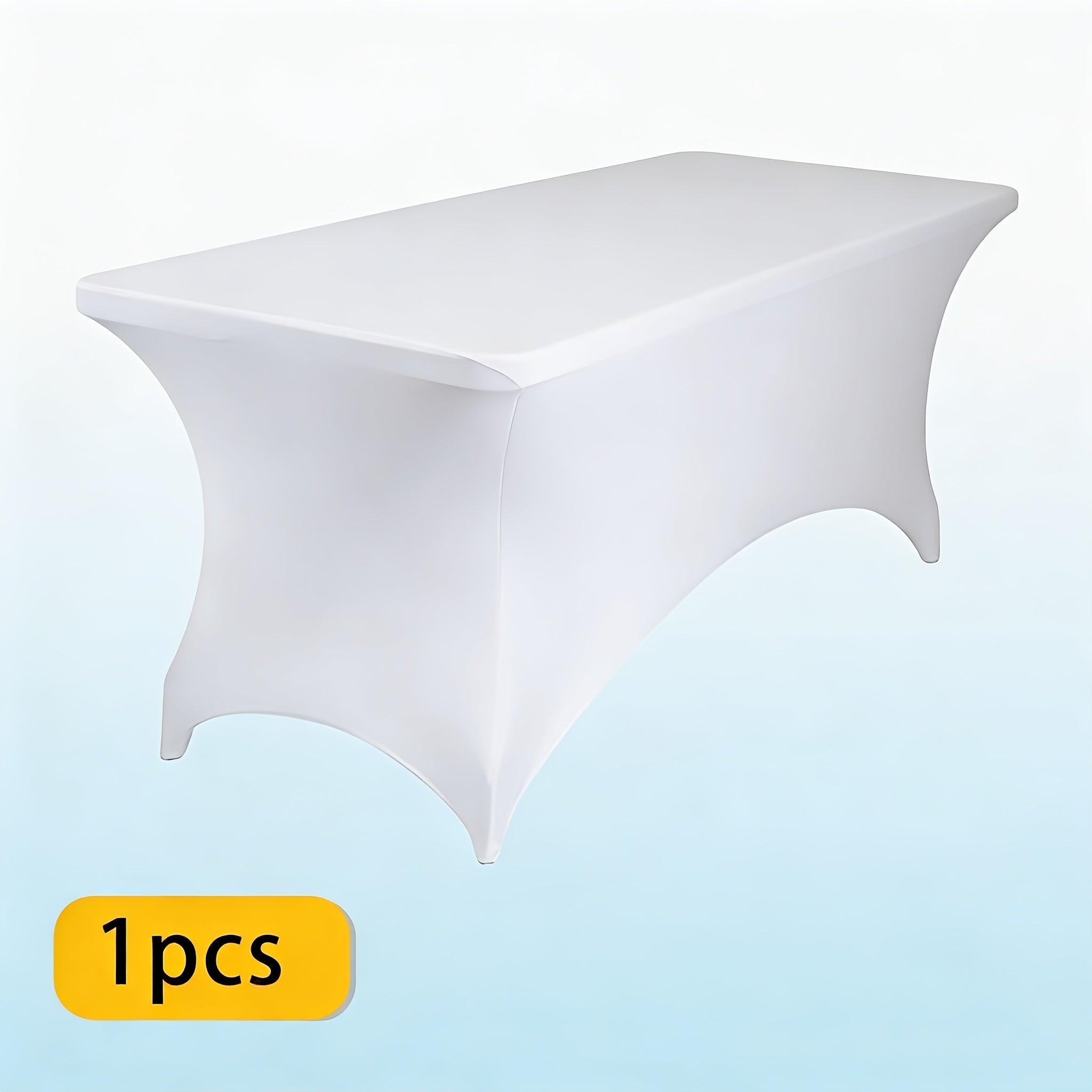 Spandex Tablecloth for 6 ft Rectangle Tables ¨C Elastic Fitted Table Cover for Events, Parties, Weddings & Banquets ¨C Wrinkle-Free Stretch Fabric in Black, White & Red, Indoor & Outdoor Use