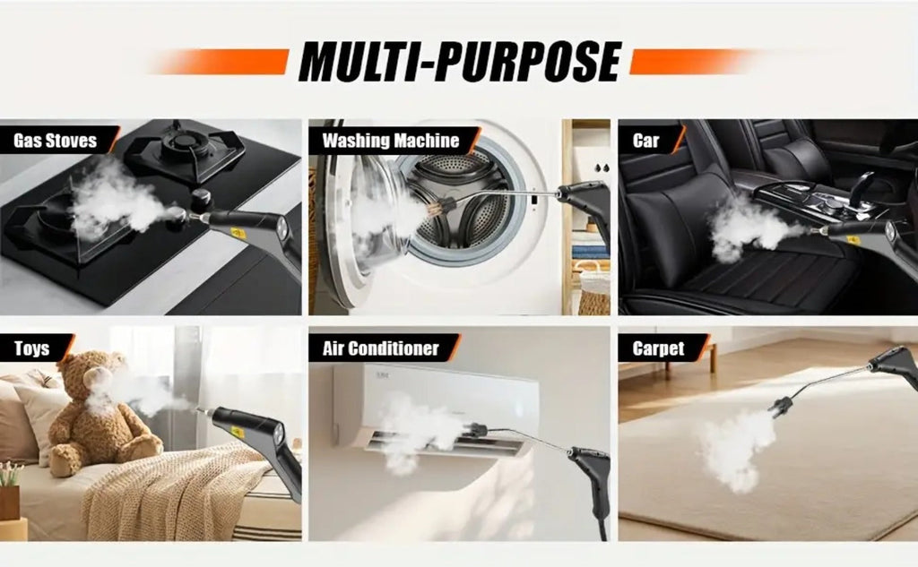 Portable Steam Cleaner High Pressure High Temperature with 3 Brush Heads Handheld Steam Cleaner for Bathroom Kitchen Furniture Car Home Cleaning Grout Tile Sofa Mattress Gift for Mom
