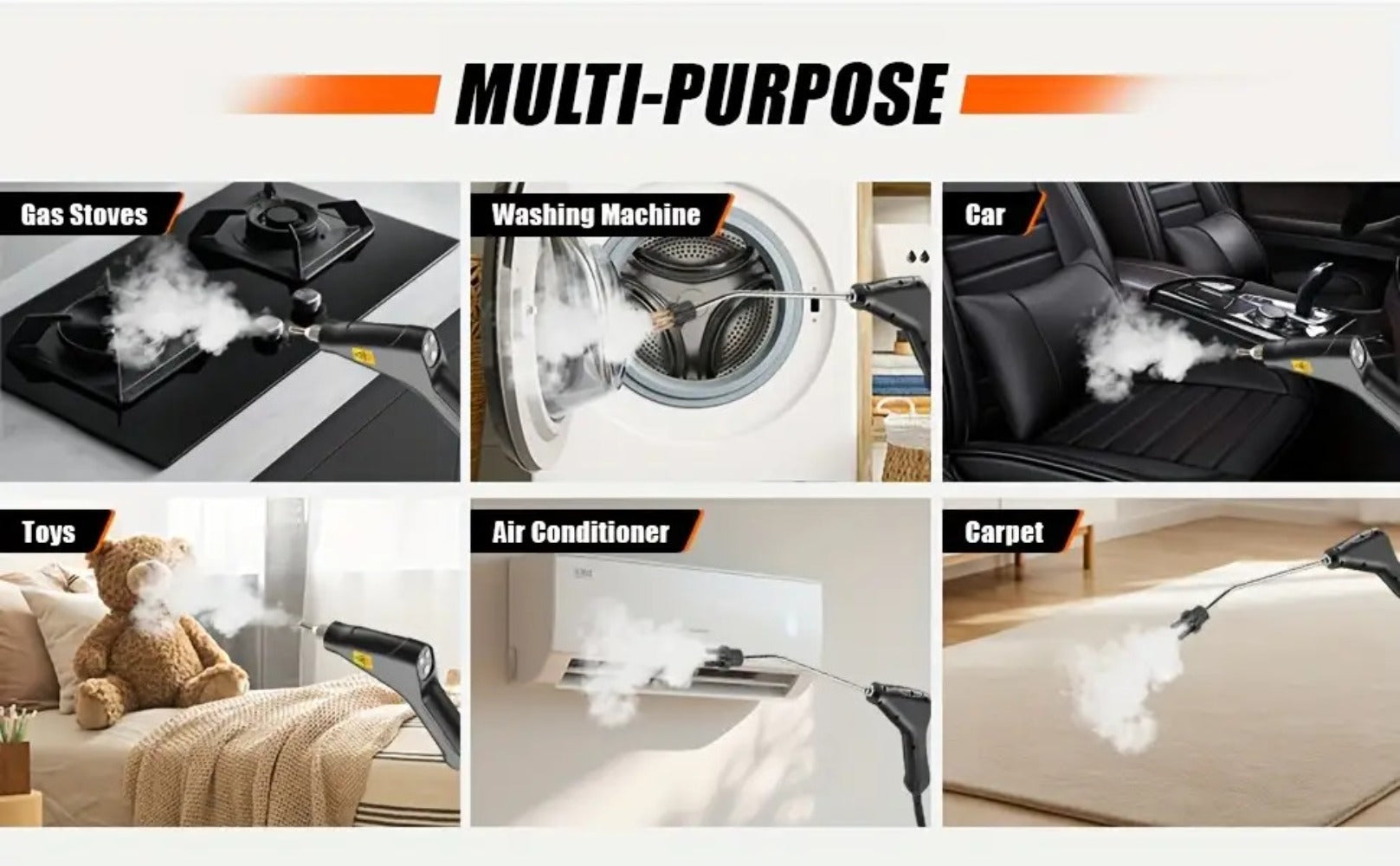 Portable Steam Cleaner High Pressure High Temperature with 3 Brush Heads Handheld Steam Cleaner for Bathroom Kitchen Furniture Car Home Cleaning Grout Tile Sofa Mattress Gift for Mom