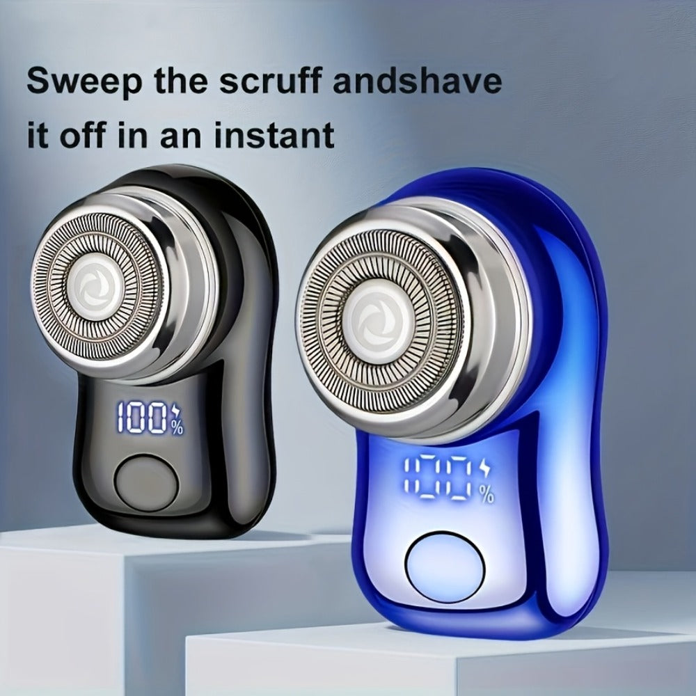 Portable Electric Razor for Men - Mini USB Rechargeable Electric Shaver, Fast Charging Cordless Beard Trimmer, Wet Dry Use, Travel & Home Office Business Gift for Men All Skin Types