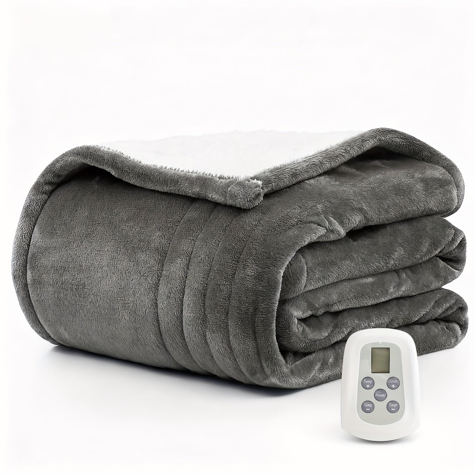 Dual Control Electric Heated Blanket with 10 Heat Levels - 10-Hour Auto Shutoff, Overheat Protection, Fast Heating, Soft Flannel, Machine Washable, 4 Sizes & 4 Colors, Bedroom Gift Blanket