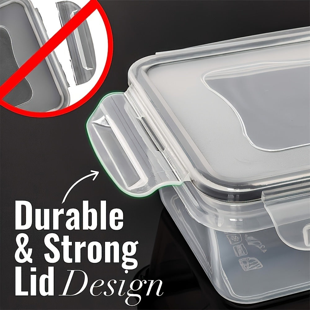 Stackable Food Storage Containers with Lids - Microwave and Freezer Safe Leak Proof Plastic Boxes for Fruits Vegetables and Leftovers, Heavy Duty Reusable Meal Prep Containers for Kitchen Pantry Organization, Available in 24, 48 and 50 Piece Sets