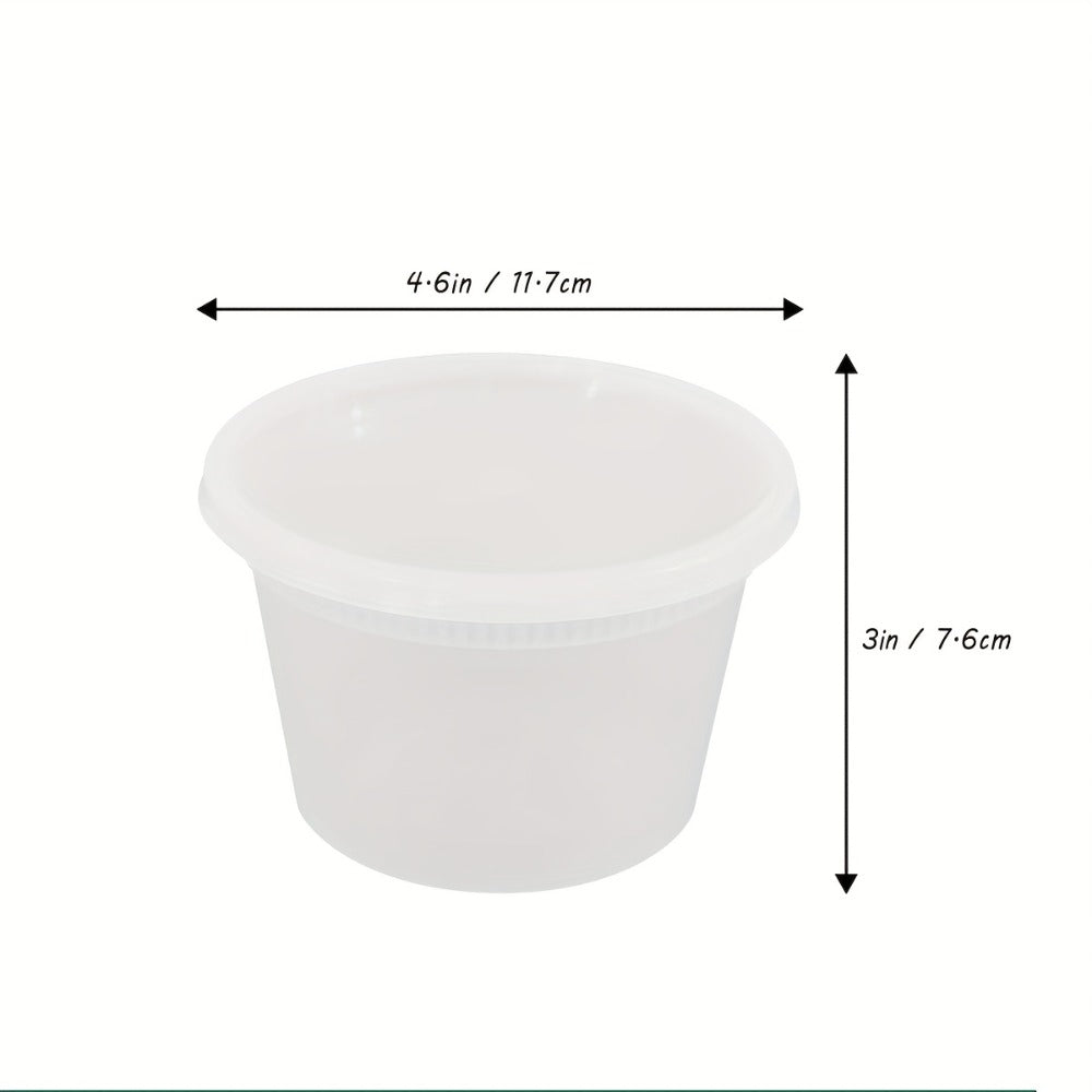 Deli Containers with Lids 24 Pack - 16oz Plastic Food Storage Containers, Stackable Meal Prep Containers, Microwave & Freezer Safe, Leakproof for Soup, Salad, Leftovers - Home & Restaurant Use