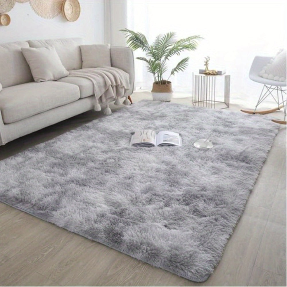 Gradient Color Soft Area Rug - Washable Anti-Slip Shaggy Fluffy Carpet for Living Room & Bedroom | Modern Machine-Made Floor Mat in Extra Large Sizes | Cozy Plush Rug in Multiple Colors