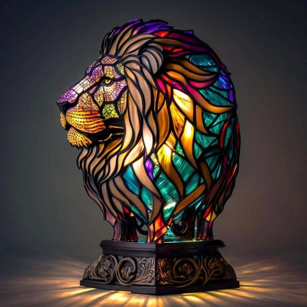 3D Resin Animal Night Light ¨C Bohemian Vintage Dragon, Owl & Sea Turtle Stained Desk Lamp for Bedroom, Home Decor, Birthday & Christmas Gift (Dragon / Owl / Sea Turtle)