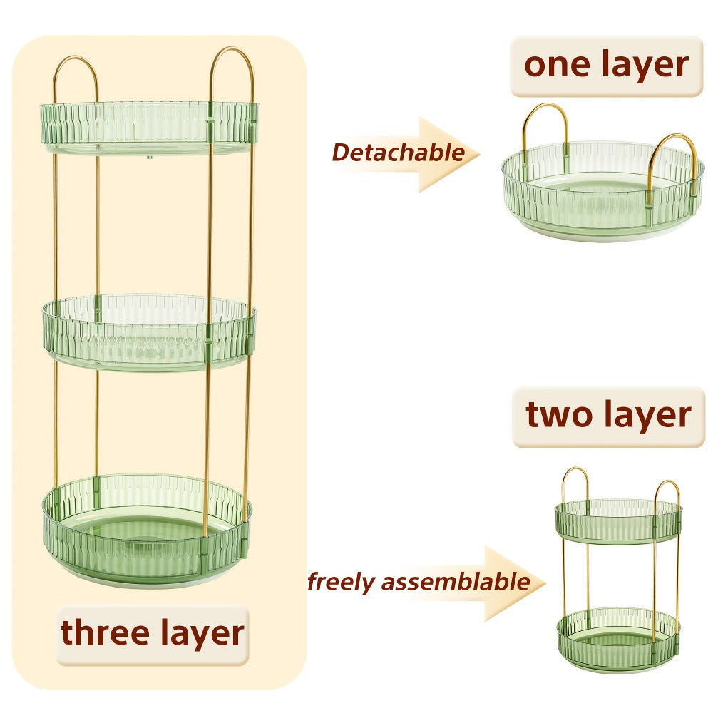 360 Rotating Makeup Organizer Skincare Storage Rack - Multi-Layer Detachable Cosmetic Organizer for Perfume, Lipstick, Skincare, Desktop Vanity Organizer for Bathroom & Bedroom
