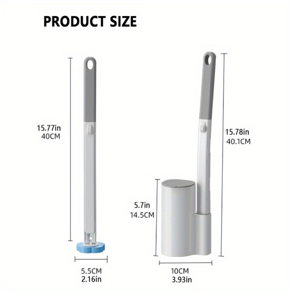 Disposable Toilet Brush Set with Replacement Brush Heads Wall Mounted or Floor Standing Bathroom Cleaning Brush Kit Hygienic No-Touch Design 19 25 31 37 49 Piece Set or Heads Only Options
