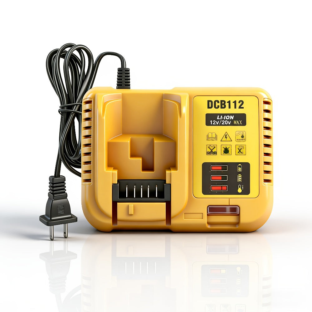 Battery Charger for DeWalt 12V 20V Max Rapid Charger Compatible with DCB120 DCB126 DCB200 DCB201 DCB208 DCB606 DCB609 DCB612 18V 20V Power Tool Battery Charger