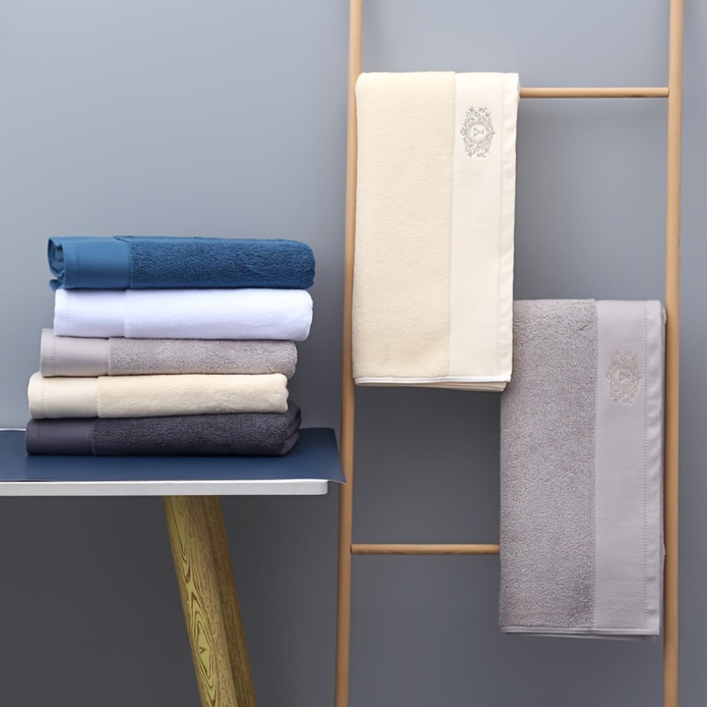 Embroidered Cotton Towel Set 3-Piece ¨C 400g/©O Soft Absorbent Lint-Free Bath Towel Hand Towel Set for Home Spa Salon