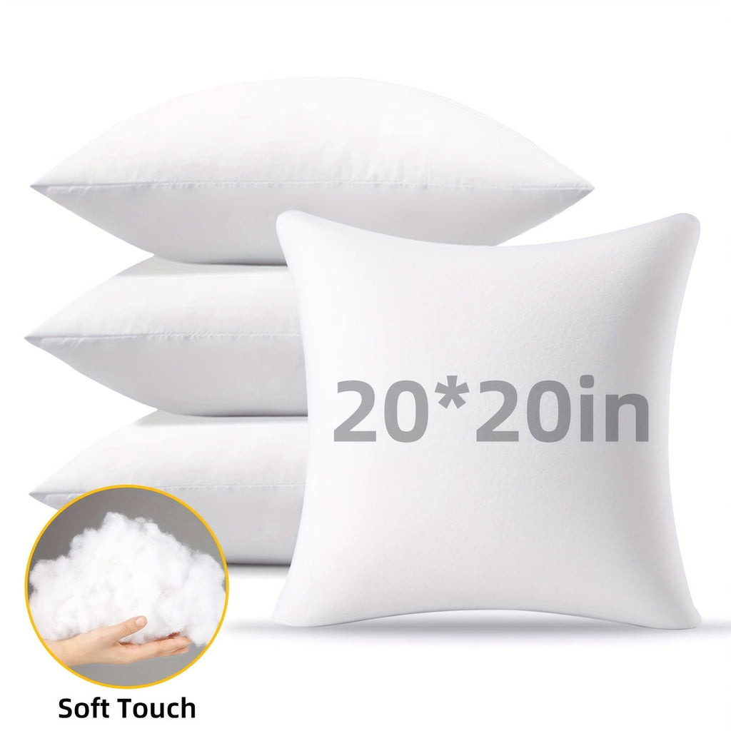 Outdoor Pillow Inserts 4/6 Pack ¨C Soft Microfiber Fill, Waterproof & Fluffy Throw Pillow Inserts for Sofa Bed Couch, 12x20 18x18 20x20 Inch