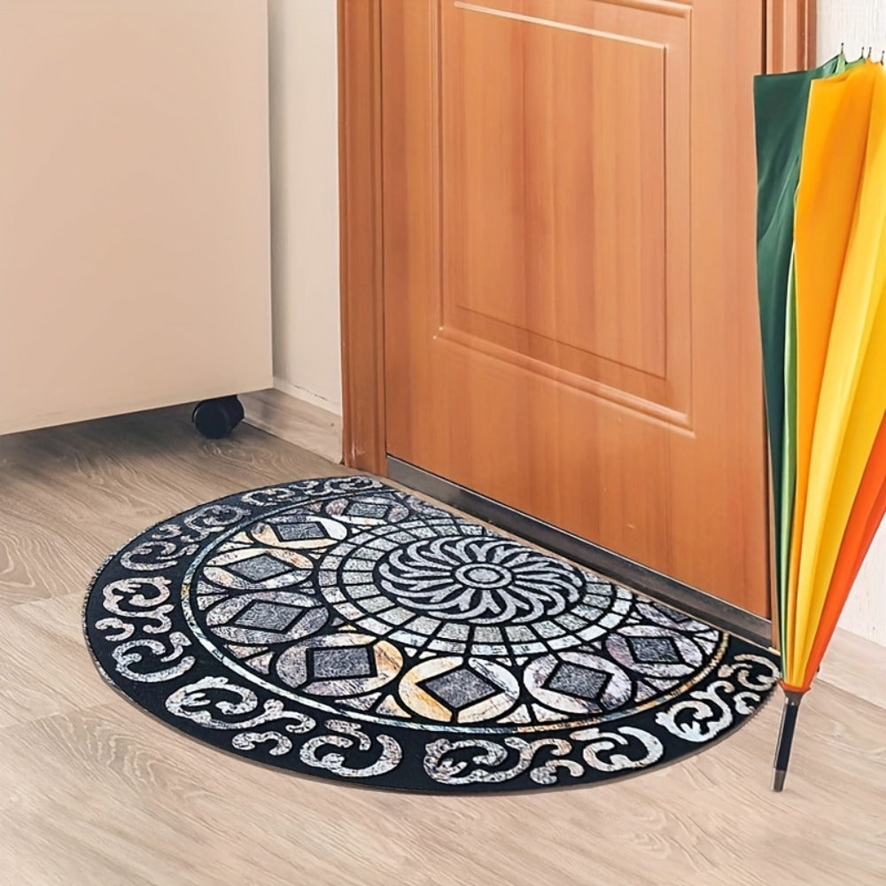 Outdoor Door Mat Heavy Duty Non-Slip Welcome Mat for Front Door Entrance Patio Porch, Durable Low-Profile Rug, Multiple Colors & Sizes, Light Blue Brown Dark Blue Gray Rainbow