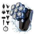 Skull Shaver for Bald Men 5-in-1 Rechargeable Rotary Electric Razor - 7D Floating Heads, 3-Speed LED Display Grooming Kit, Close Shave Head Shaver for Men