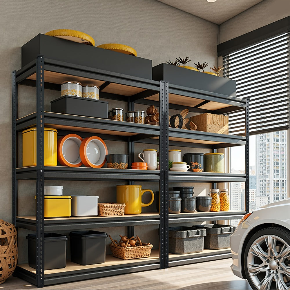 5-Tier Garage Shelving Unit 2000 lbs Capacity Heavy Duty Adjustable Storage Shelves 72¡±/60¡±H x 35.5¡±W x 16¡±D for Garage, Closet & Pantry Organization ¨C Steel Rack Easy Assembly, Includes Gloves & Hammer