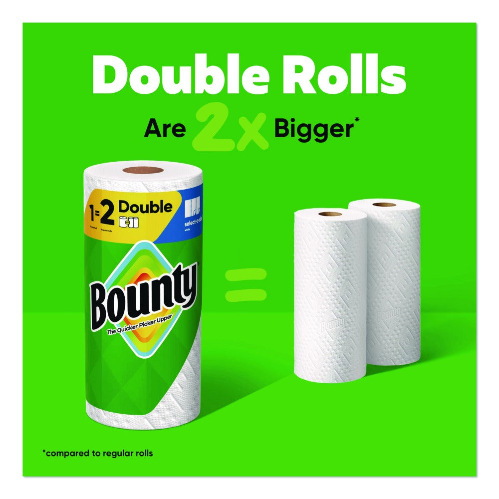 Paper Towels 8 Double Rolls, Bounty Select-A-Size Kitchen Paper Towel, 2-Ply 103 Sheets per Roll, 2X More Absorbent, White 5.9 x 11 Inch Sheets, Quicker Picker Upper for Kitchen & Household Messes