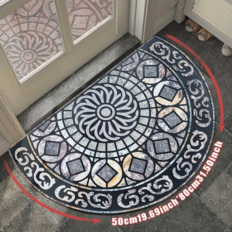 Outdoor Door Mat Heavy Duty Non-Slip Welcome Mat for Front Door Entrance Patio Porch, Durable Low-Profile Rug, Multiple Colors & Sizes, Light Blue Brown Dark Blue Gray Rainbow