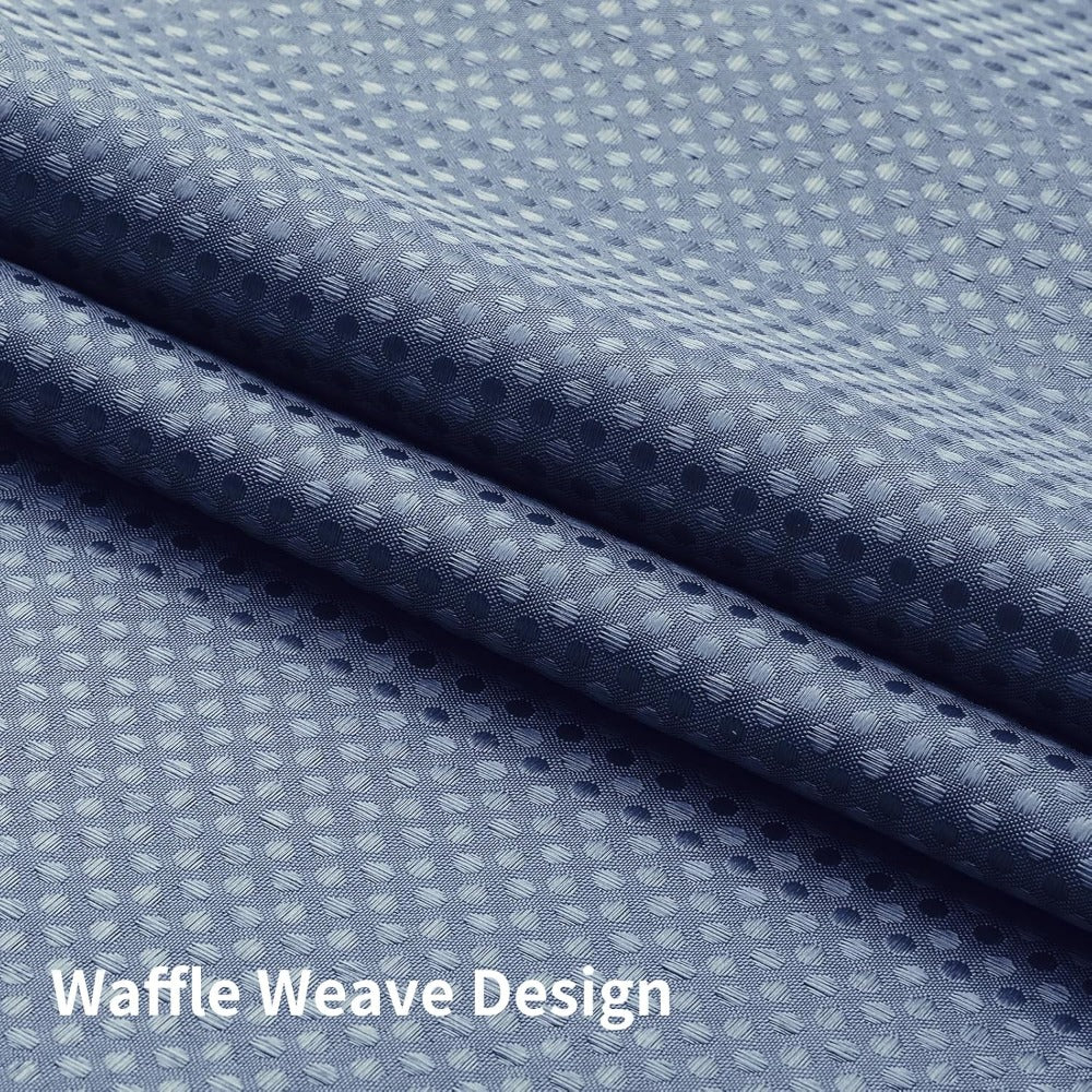 Waffle Shower Curtain with Liner Set Hookless Snap-In Double Layer Polyester Fabric Waterproof Easy Clean for Bathroom Hotel Home Decor