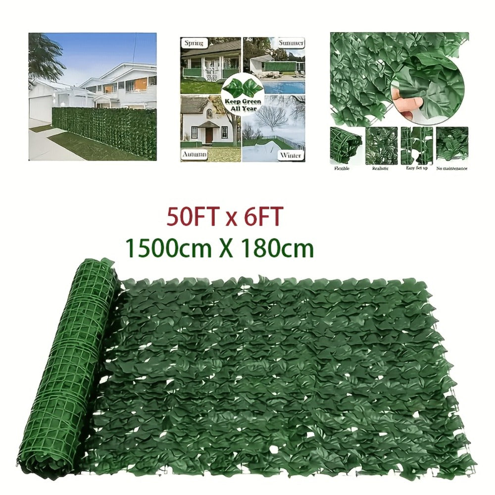 Artificial Ivy Privacy Fence Screen ¨C UV-Resistant Faux Ivy Hedge Panel for Outdoor Patio, Garden, Balcony & Fence Cover | Realistic Greenery Wall Decor | Multiple Sizes Available