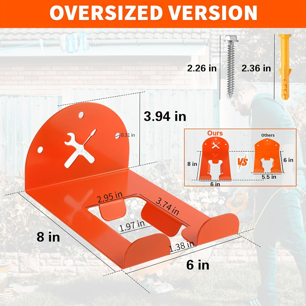 Weed Eater Hanger Wall Mount Trimmer Rack ¨C 8¡± Heavy Duty Garage Storage Hooks for Grass Trimmer, Hedge Trimmer, Leaf Blower & Chainsaw | Garden Power Tool Holder Organizer Wall Bracket | 1/2/4pcs