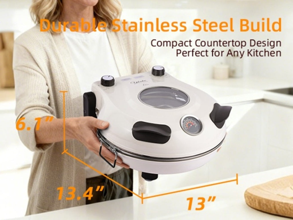 Indoor Pizza Oven Countertop ¨C 12-Inch Electric Pizza Maker Machine for Home Kitchen, Heats Up to 800¡ãF, Fast Baking Grill Oven with Even Heat Distribution, White