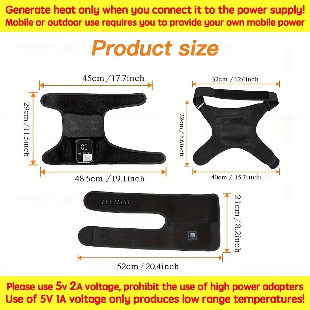 Knee Massager with Heat ¨C 3-Level Heating Pad for Knee Pain Relief, Joint & Muscle Warmth, Anti-Slip Breathable Knee Brace for Men & Women
