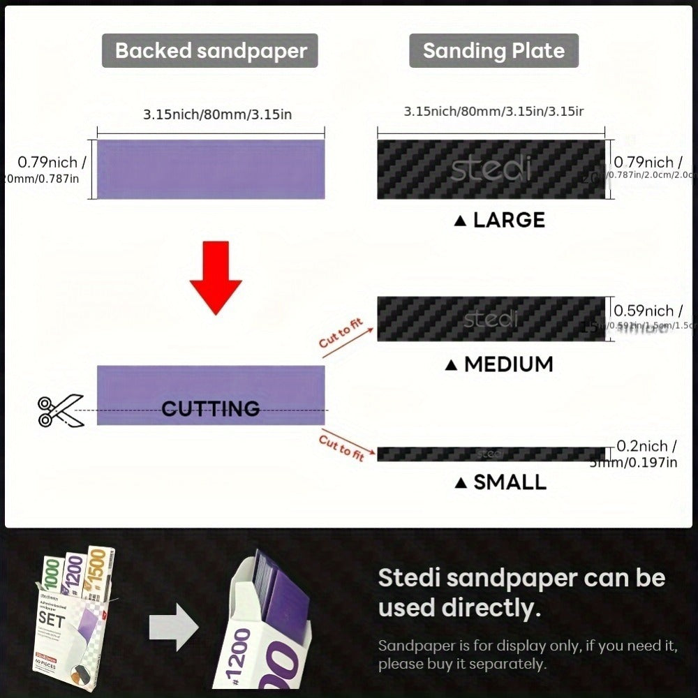 Carbon Fiber Sanding Sticks Set of 7, Hobby Model Sanding Tools with 4 Detail Polishing Boards, 3 Sizes 3¡±x0.6¡± 3¡±x0.4¡± 3¡±x0.2¡± for Scale Models Miniatures Gunpla