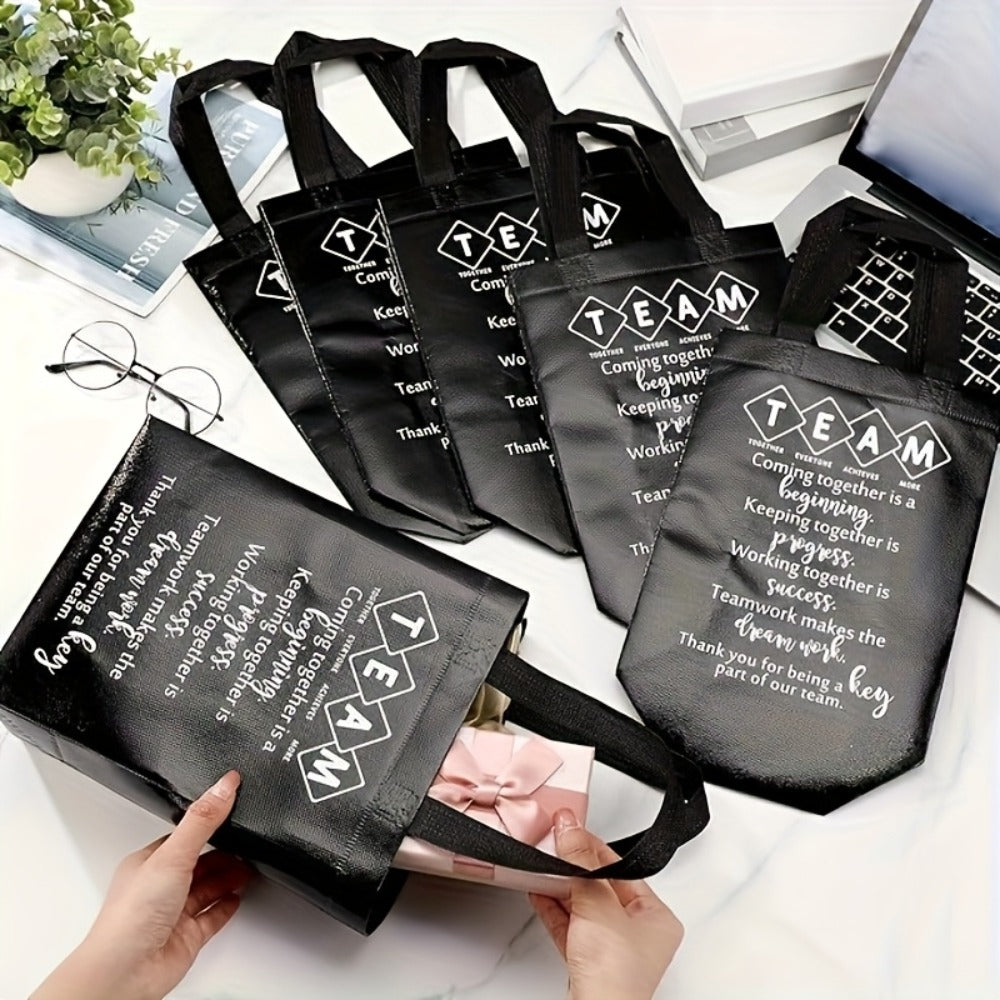 Gift Bags with Handles 15 Pack Reusable Fabric Tote Bags Inspirational Messages for Employee Appreciation Team Recognition Colleagues