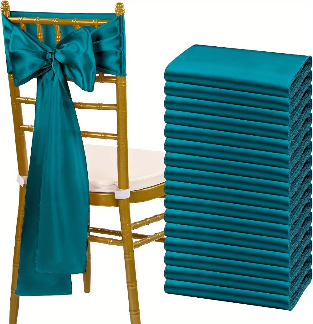 100pcs Satin Chair Sashes Bows for Wedding Banquet Party Event Decoration ¨C 13 Colors, 18¡Á275cm