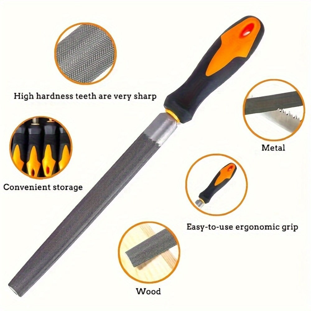 Rasp File Set Premium T12 Forged Alloy Steel - 14/16/17pcs Wood Rasp Set with Flat, Triangular, Semi-Circular & Round Rasps, for Woodworking, Metalworking & DIY, Includes Storage Bag
