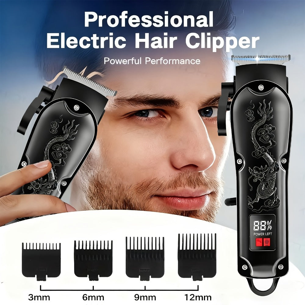 Hair Clipper Set for Men - Professional Cordless Rechargeable Hair Trimmer with LCD Display, Metal Body, Home Haircut Kit, 1 or 2 Piece Set, Father's Day & Birthday Gift for Men