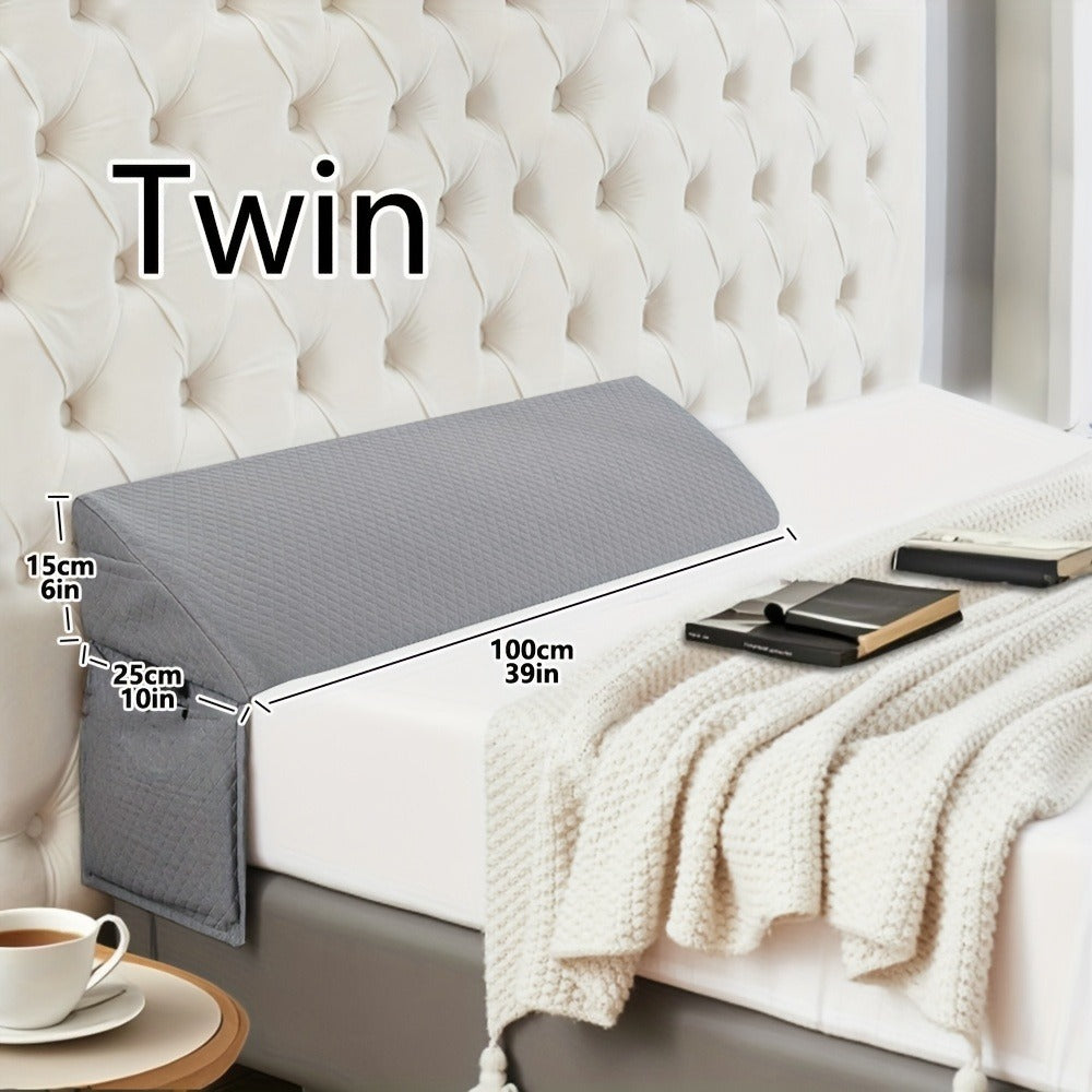 Bed Wedge Pillow Bed Gap Filler - Memory Foam Mattress Wedge Headboard Pillow for Sleeping, Backrest & Post-Surgery Support
