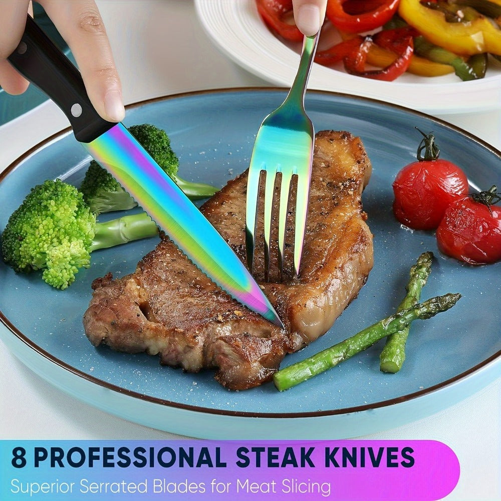 Stainless Steel Flatware Set, Mirror-Polished Cutlery Set for Home & Hotel, Gift Box Included, Dishwasher Safe Silverware for Parties, Weddings & Banquets
