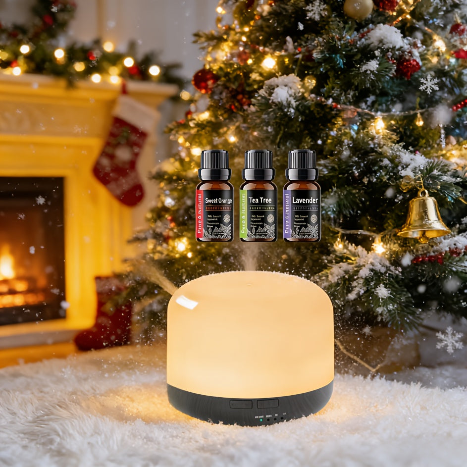 Essential Oil Diffuser Humidifier with 7 Color Night Light & Auto Shut-Off | USB Ultrasonic Aromatherapy Diffuser for Home, Office, Yoga & Spa | 300ML 500ML 16.91oz