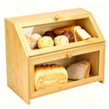Bread Box for Kitchen Countertop ¨C Large Capacity Bread Storage Container with Transparent Window, Multi-Layer Design for Loaves, Pastries & Baked Goods ¨C Modern Food Storage Box