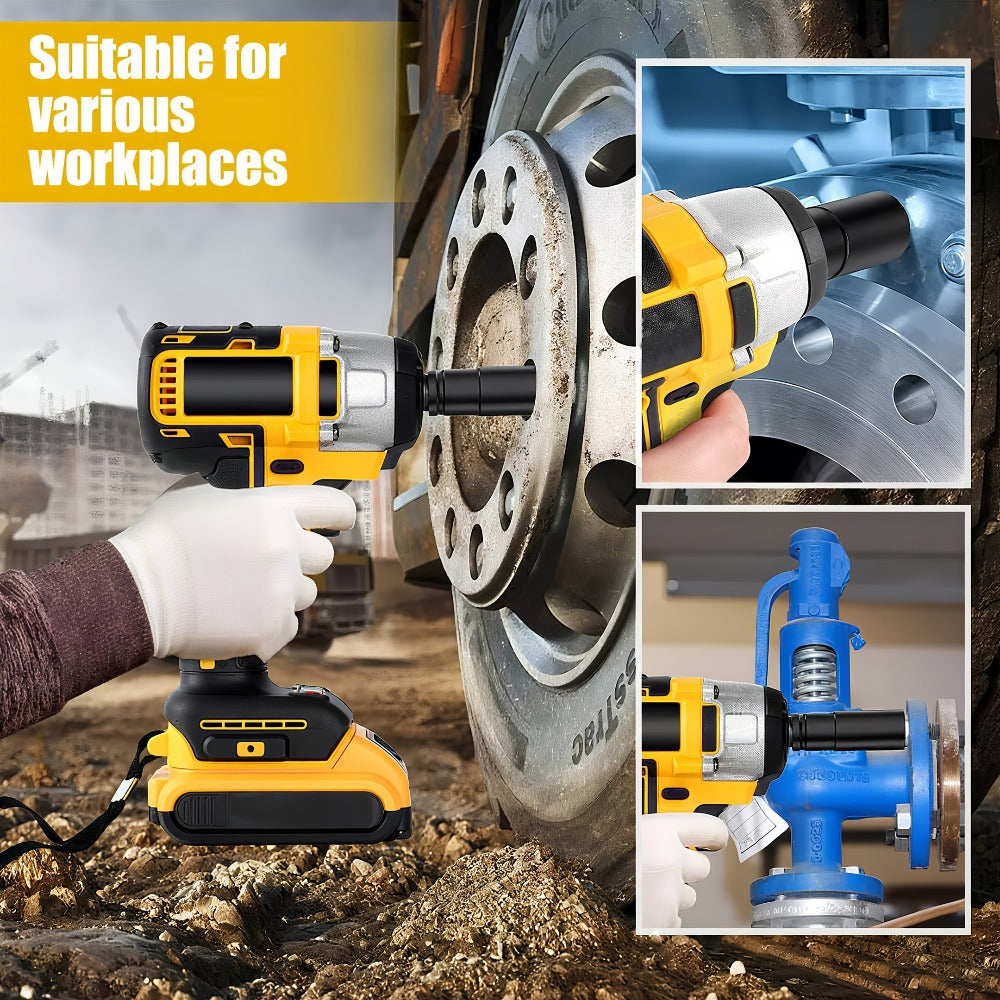 Cordless Impact Wrench 1/2 Inch Brushless ¨C 450N.m 259Ft-lbs High Torque Impact Gun, 3300RPM Variable Speed, 12 Sockets, Fast Charger & Dual Battery Options for Auto Repair & Home Use