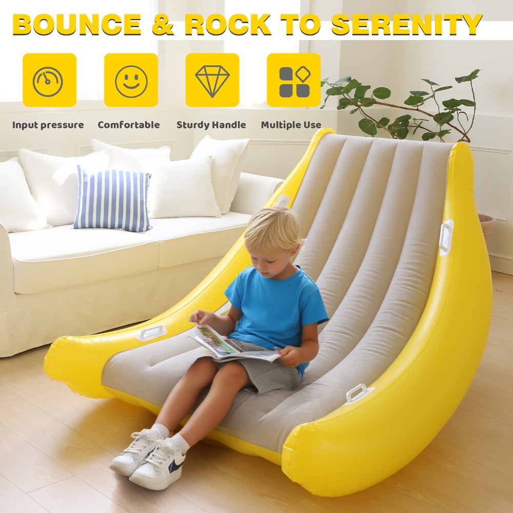 Portable Inflatable Sofa with Pump No Assembly Required Indoor Outdoor Folding Chair Bed Camping Backyard Patio Lightweight PVC Spot Clean Adults Kids Gift