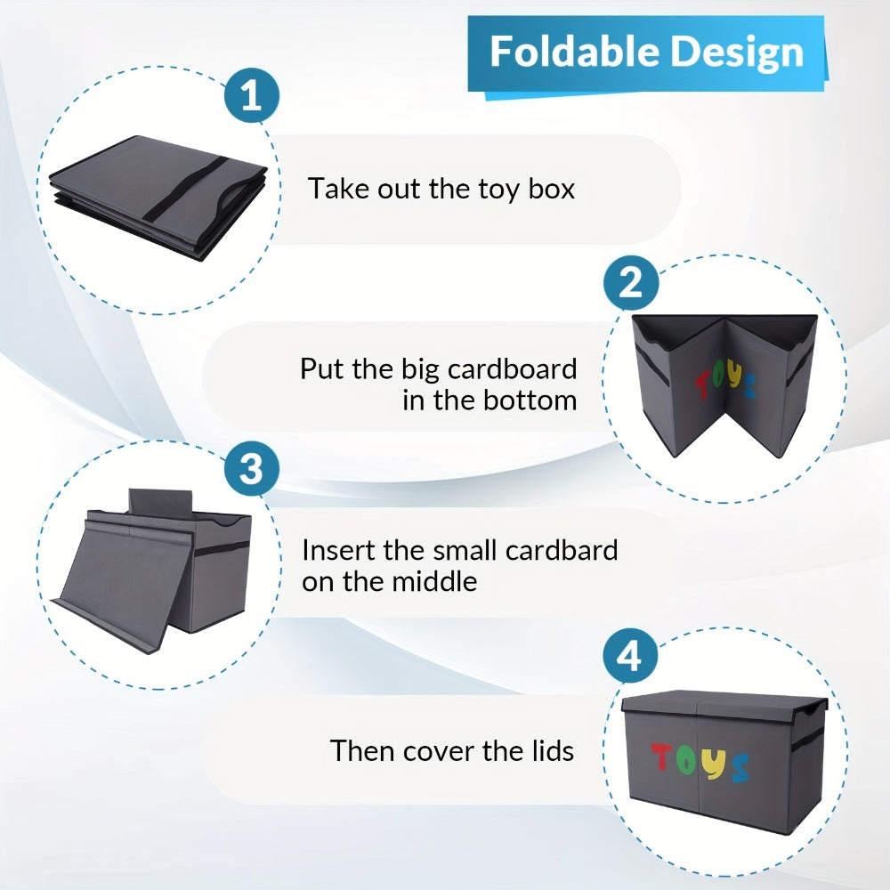 Extra Large Collapsible Kids Storage Chest with Lid ¨C 31.7 Gal Toy Box Organizer Bins for Boys Girls Bedroom Nursery Living Room