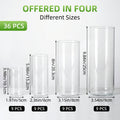 Clear Glass Cylinder Candle Holder Vases 12/24/36/48 Pcs | 4 6 8 10 Inch Tall Hurricane Floating Candle Vase | Wedding Centerpiece Table Decor | Party Home Shelf Decoration Glass Vase Bulk Set