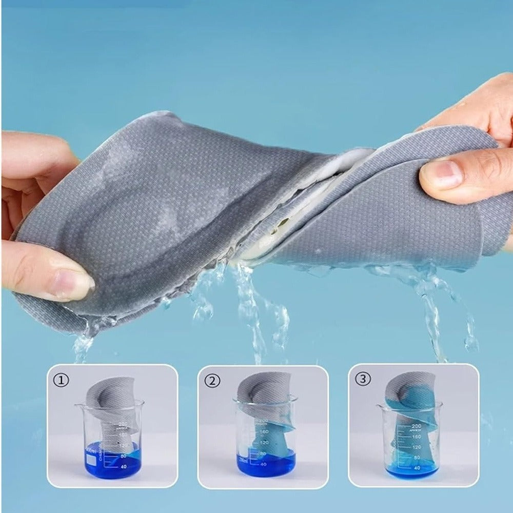 Memory Foam Insoles 3 Pairs - 4D High Elasticity Shoe Inserts for Men and Women, Breathable Comfort Insoles for Work, Sports, Walking, Standing All Day