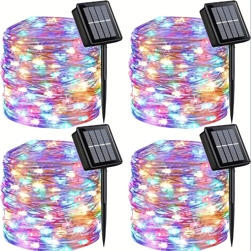Solar Fairy String Lights Outdoor ¨C 110 LED Copper Wire Solar Twinkle Lights with 8 Modes & Touch Control for Christmas Tree, Garden, Patio, Wedding & Party ¨C 2, 4 or 8 Pack