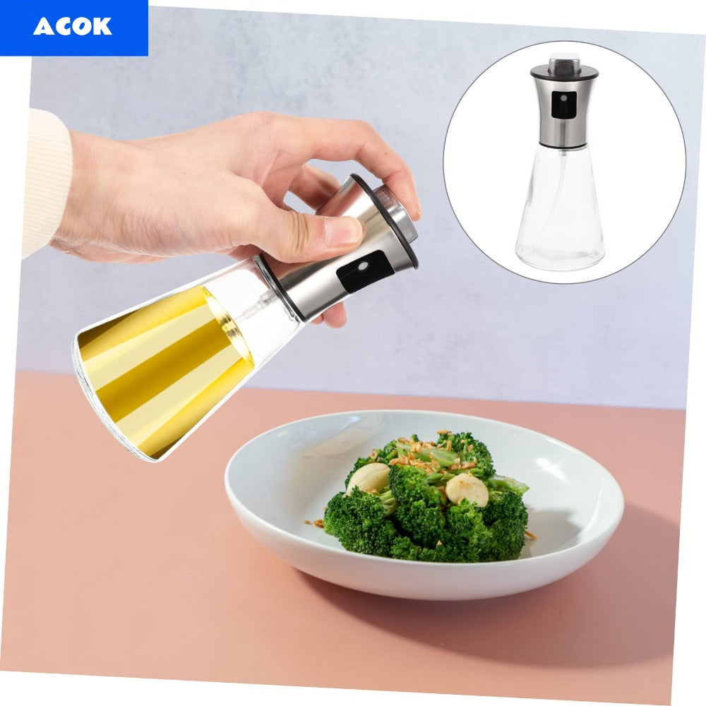 Oil Sprayer for Cooking Stainless Steel ¨C Pressurized Glass Olive Oil Spray Bottle for Kitchen BBQ Grilling Baking Air Fryer