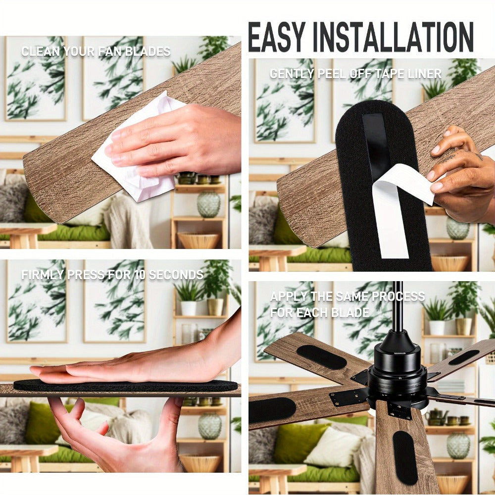 Ceiling Fan Blade Air Purifier Filters 30Pcs | Activated Carbon Odor & Dust Eliminator Pads | Home Kitchen Bedroom Office Indoor Air Quality Improvement