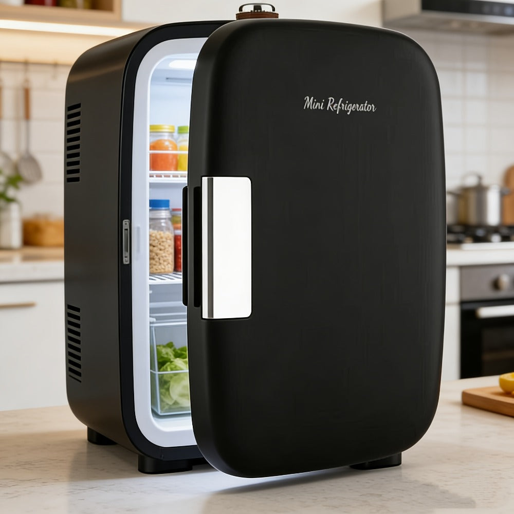 Mini Car Refrigerator, 4 Liter Compact Cooler & Warmer with 120V AC & 12V DC ¨C Portable Mini Fridge for Car, Travel, Outdoor, Bedroom and Home Use, Available in Red and White