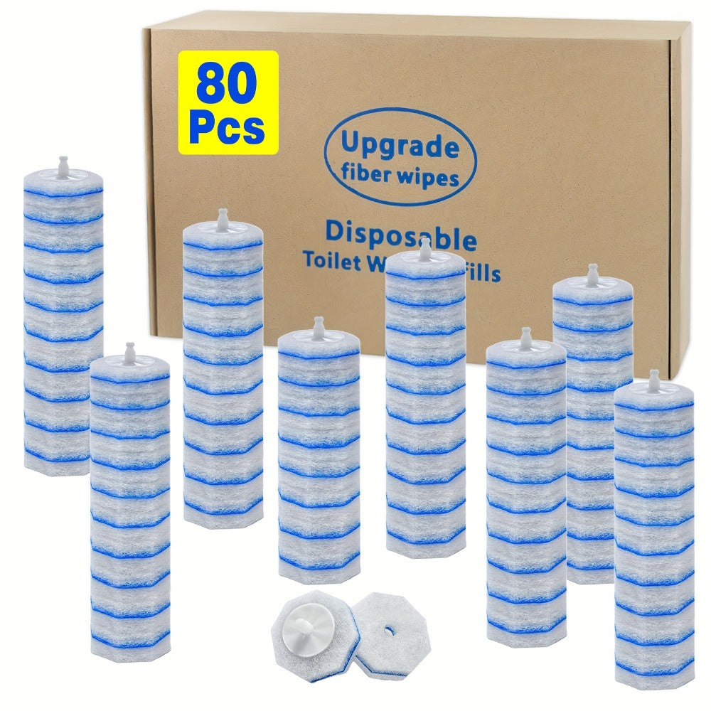 Toilet Wand Refills Compatible with Clorox ToiletWand, Disposable Microfiber Toilet Bowl Cleaner Refills, No-Touch Replacement Scrubbing Heads for Toilet Cleaning ¨C 40 & 80 Count (Handle Not Included)