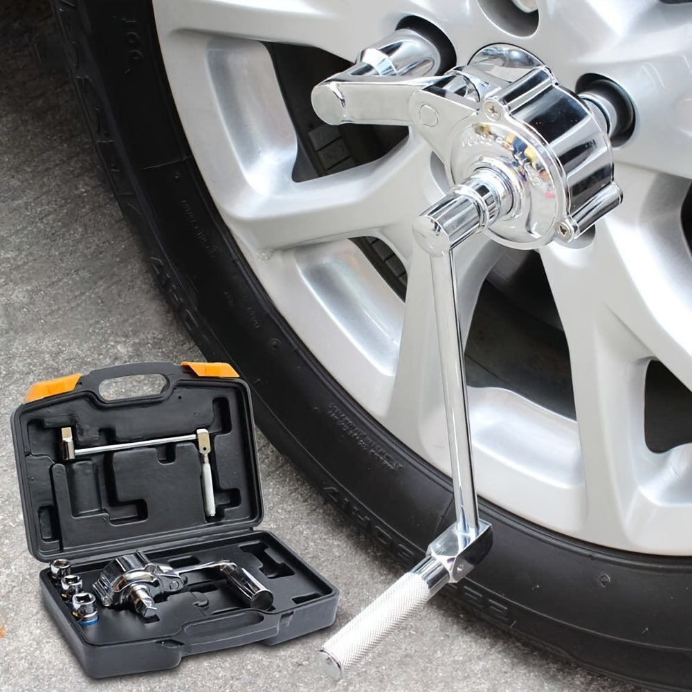 Torque Multiplier Wrench Set 1:16 400NM Lug Nut Remover ¨C 1/2 Drive Labor-Saving Tire Changing Kit with 17mm 19mm 21mm Sockets, Lug Nut Removal Tool for Most Vehicles