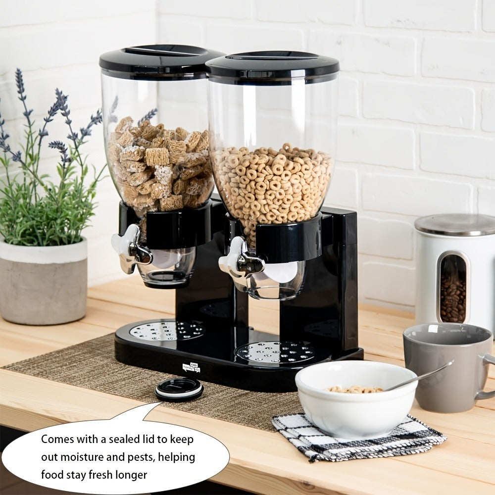 Dry Food Dispenser & Candy Organizer with Spoon Bowl Lid ¨C Countertop Snack Container for Pantry Kitchen 17.5 Oz