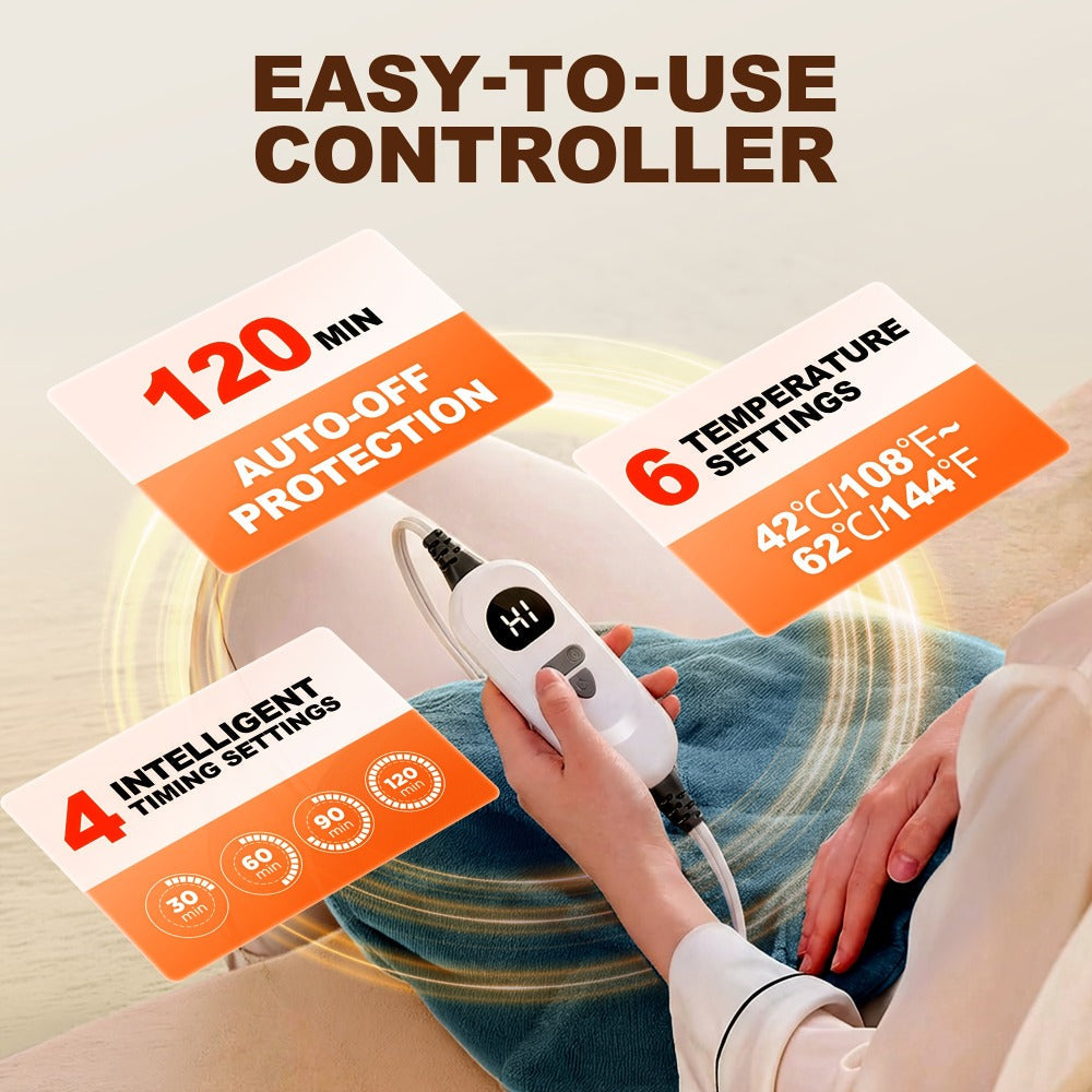Graphene Heating Pad for Neck Shoulders & Back ¨C 130W Weighted Electric Pad, Soft Flannel, Multiple Heat Settings, Timer & Auto Shut-Off, Machine Washable, 22¡±x18¡±