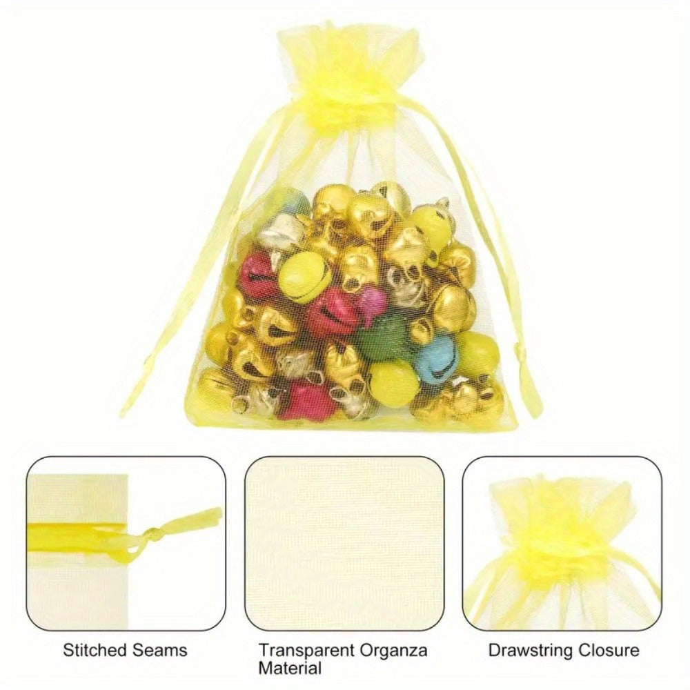 Organza Gift Bags 200pcs Drawstring Mesh Party Favor Bags Jewelry Pouches Wedding Christmas Candy Bags