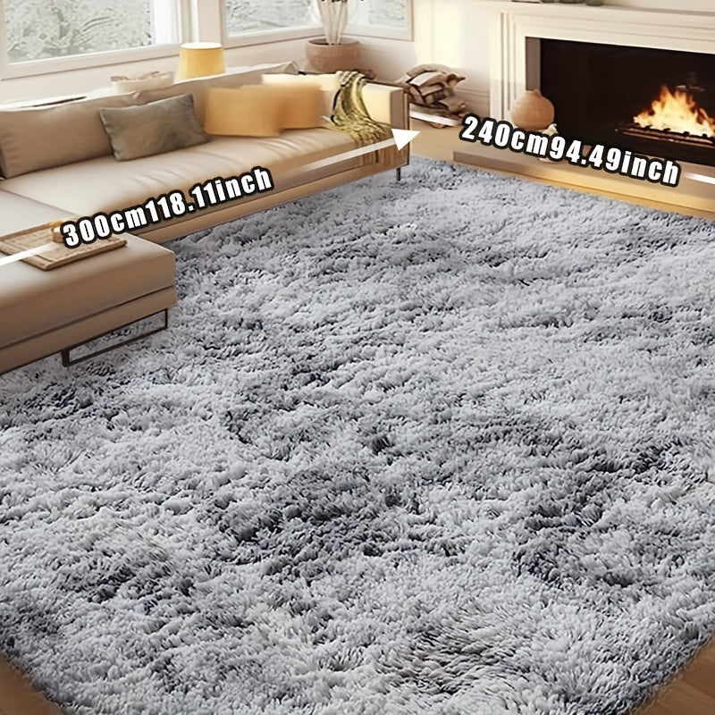 Fluffy Rug Plush Soft Indoor Carpet Non-Slip for Living Room Bedroom Hallway Runner Nursery Kids Play Area ¡ª Tie Dye & Solid Colors Multiple Sizes
