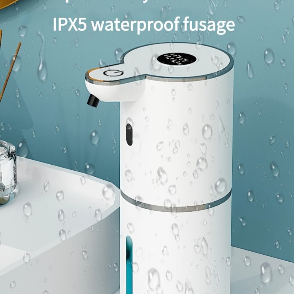 Automatic Sensor Soap Dispenser Foam Type 6 Gear Digital Display - Rechargeable Touchless Large Capacity Countertop or Wall Mount | Black White | Kitchen Bathroom Restroom Hands Free